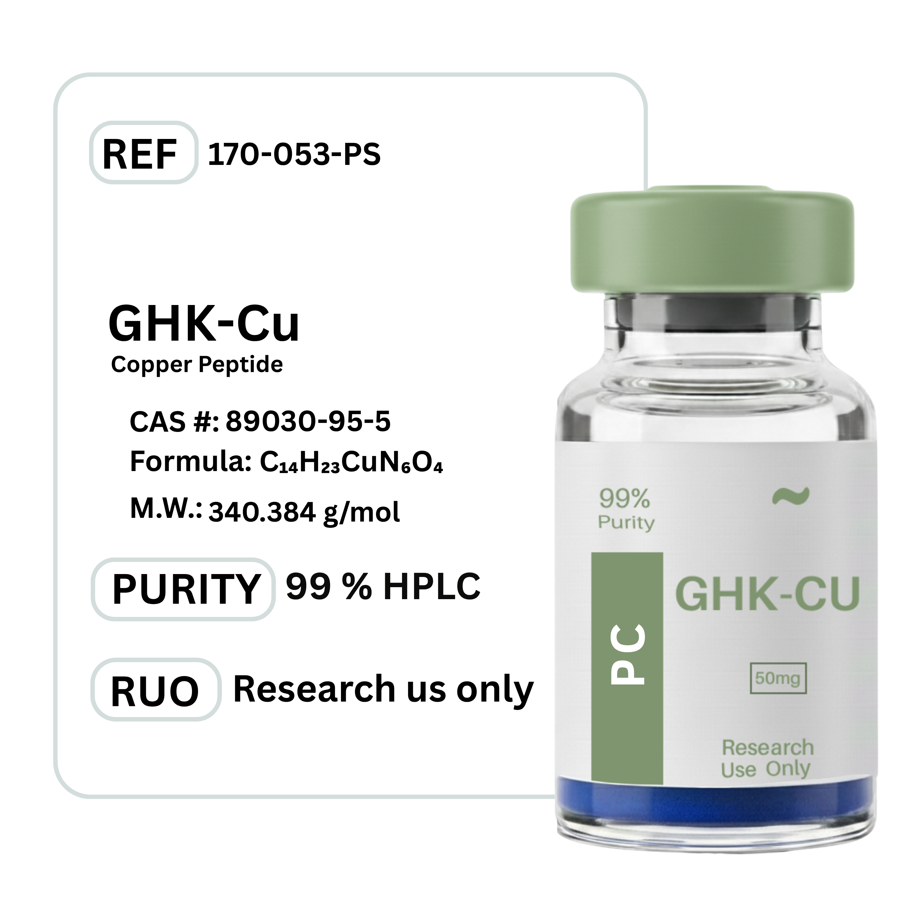 ghk cu swiss chems GHK-Cu Copper Peptide Cu was formulated to help provide a reduced appearance of wrinkles and fine lines GHK-Cu 100mg | BIOHACKD LABS